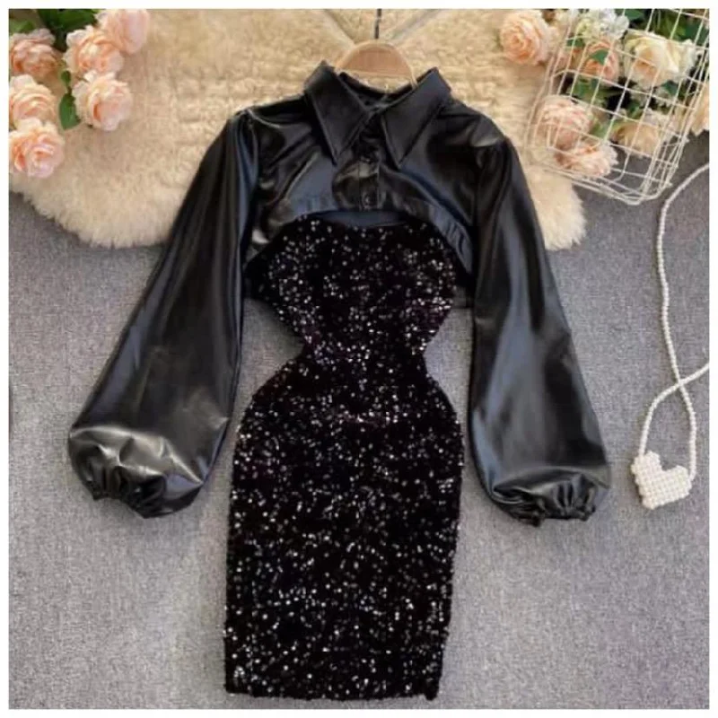 Midi dresses with wrap - around skirts for a customizable fit Raina Sequined Dress