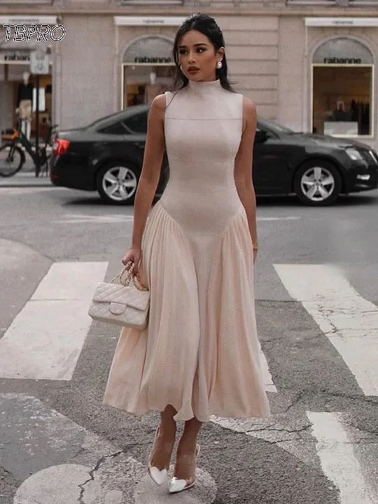 Midi dresses with pleated bodices for a classic and tailored look Marco Statement Dropwaist Dress