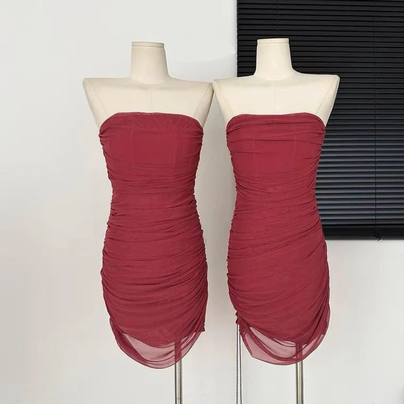Leather mini dresses for a edgy style Itzel Mesh Dress