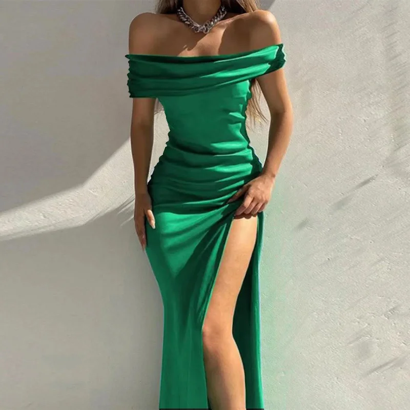 Midi dresses with abstract art prints for an artistic statement Mia Statement Satin Maxi Dress