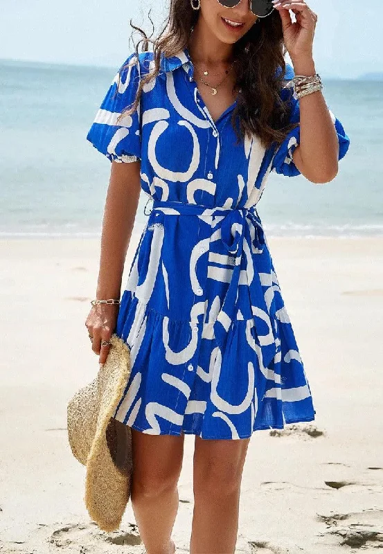 Mini dresses with spaghetti straps for a delicate look Bitsy Breezy Summer Dress in Blue
