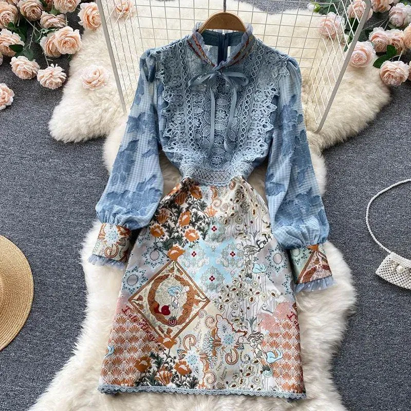 Midi dresses with mesh inserts for a trendy and breathable option Evangeline Vintage Dress
