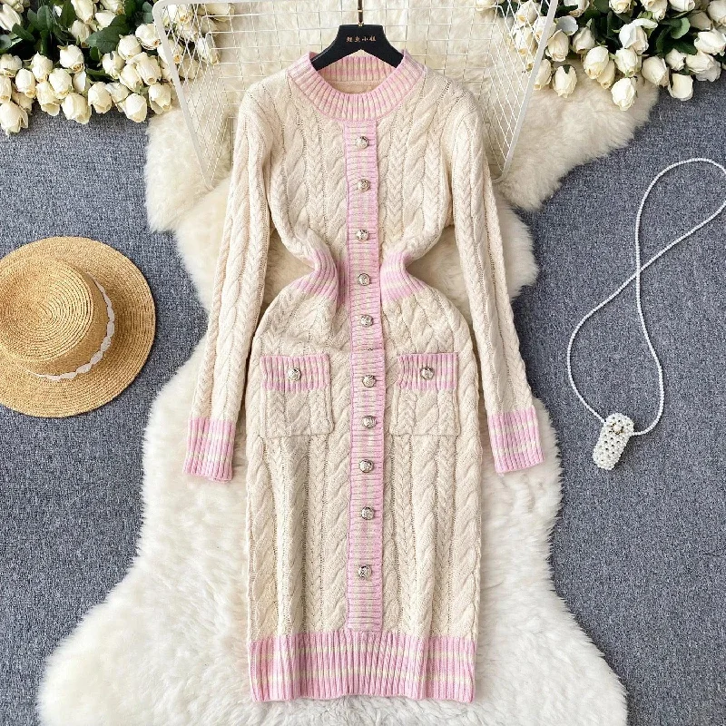 Midi dresses with embroidered accents for a unique and detailed design Herrets Statement Knit Dress
