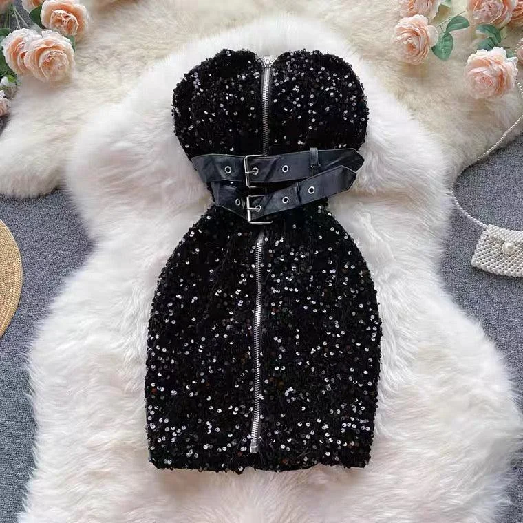 Printed mini dresses for a casual day out Helly Party Sequined Dress