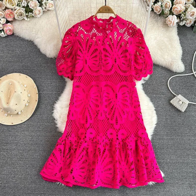 Velvet mini dresses for autumn weddings Anfisa Crochet Dress