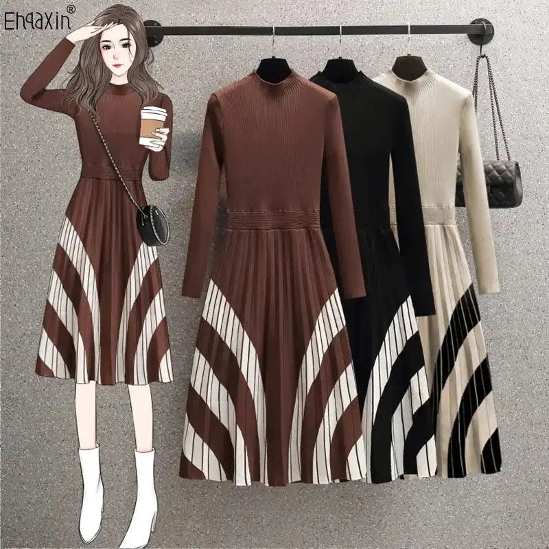 Midi dresses with mesh inserts for a trendy and breathable option Shantel A-Line Woolen Dress