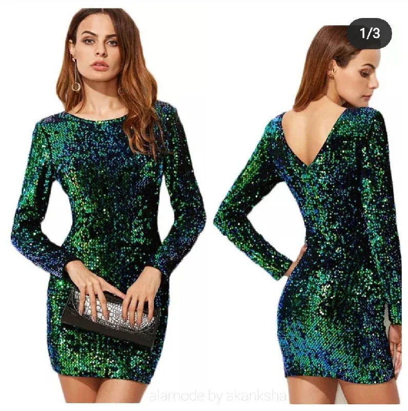 Mini dresses with empire waists for a flattering fit Statement Sequined Dress