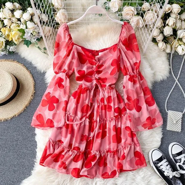 Mini dresses with bow accents for a sweet look Miranda Luxury Floral Dress
