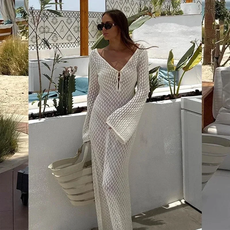 Midi dresses with off - the - shoulder necklines for a flirty look Siolim Beach Maxi Dress in Beige