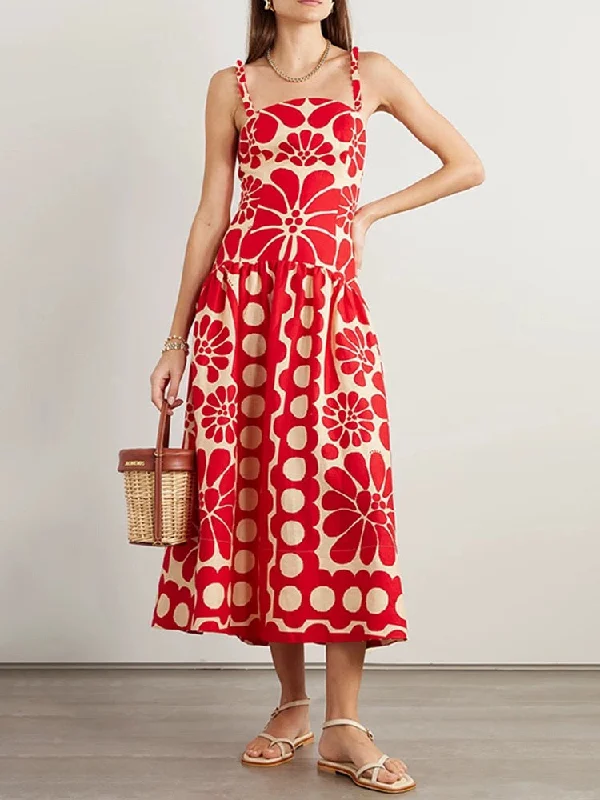 Midi dresses with keyhole backs for a flirty and unexpected detail Steve Vintage Summer Midi Dress
