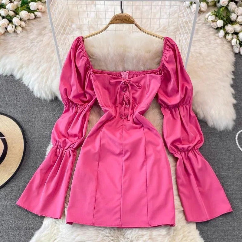 Mini dresses with belted waists for a defined silhouette Caroline Statement Dress
