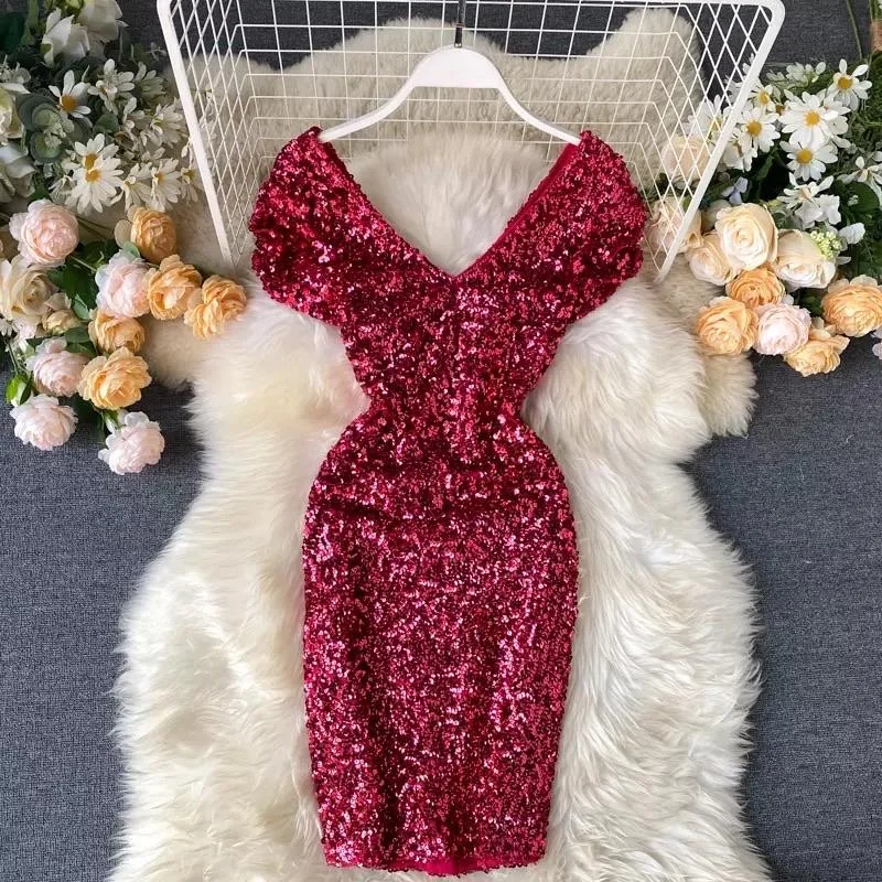 Metallic mini dresses for a glamorous event El Sequined Dress