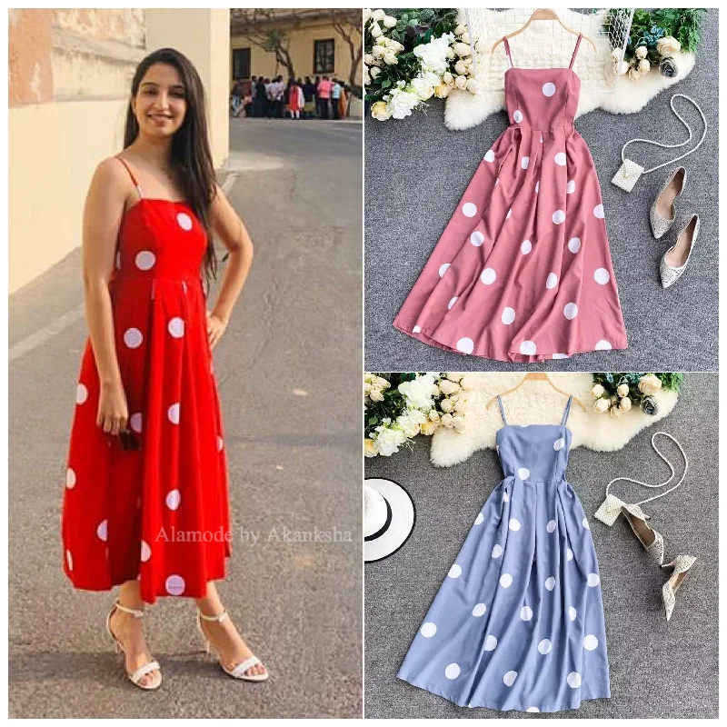 Midi dresses with embroidered accents for a unique and detailed design Sesta Polka Midi Dress