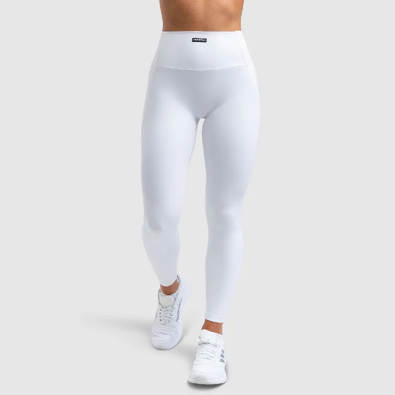 Women's Fleece - Lined Tight Trousers in Dark Blue for Warmth in Cold WeatherDesire Leggings - White