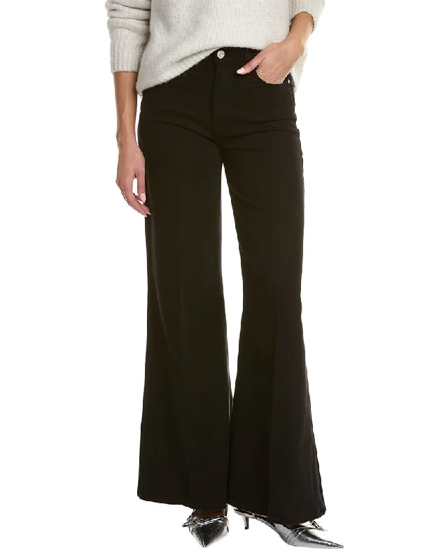 High - Waisted Women's Leather Tight Trousers in Black for a Rock - Chic LookFRAME Denim Le Pixie Film Noir Palazzo Flare Jean