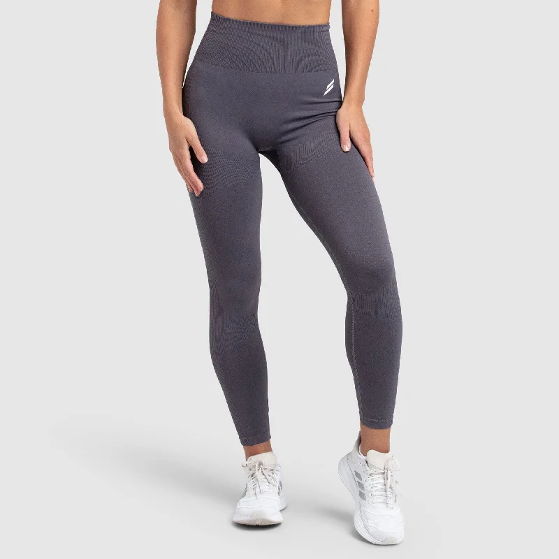 Women's High - Waisted Tight Trousers with Side Slits in Beige for a Trendy LookImpact Solid Leggings - Storm Grey