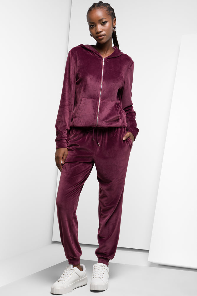 Plus Size Women's Plaid Tight Trousers in Multicolor for a Stylish and Classic LookJogger Trackpants Burgundy