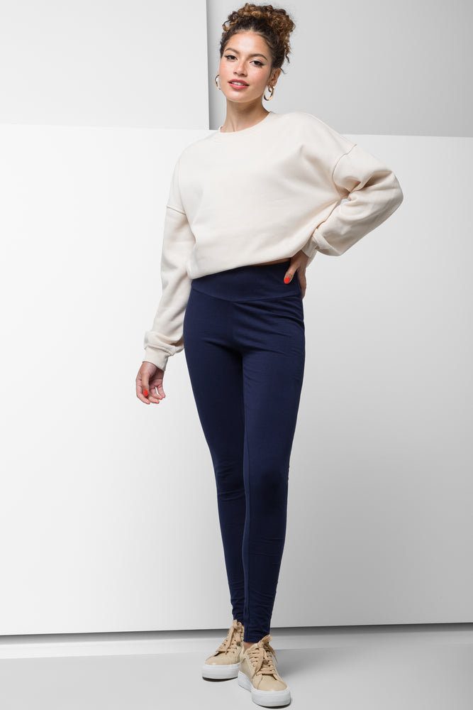 Women's Velvet Tight Trousers in Burgundy for a Luxurious and Elegant AppearanceWide Waist Leggings Navy