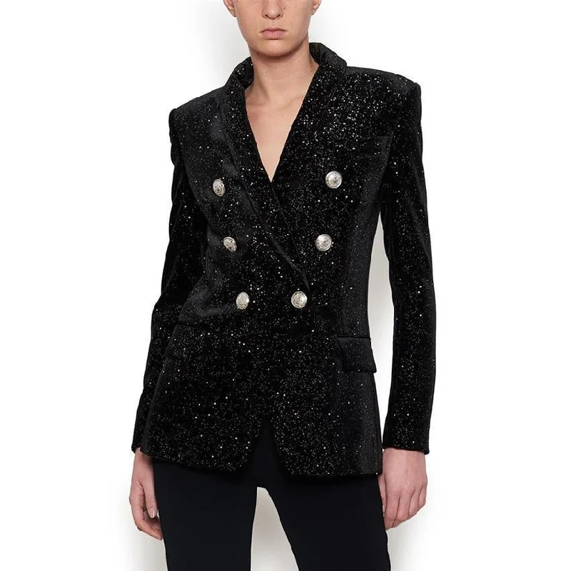 Single - Breasted Women's Linen Blend Blazers in Earth Tones for Casual WearThe Baroque Blazer Women - Casual - Plain-Solid