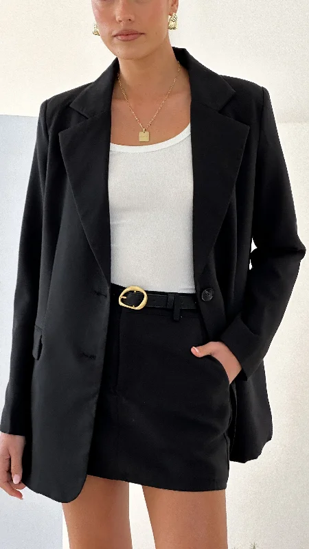 cropped women cardigan to pair with high - waisted jeansAcatzin Blazer - Black