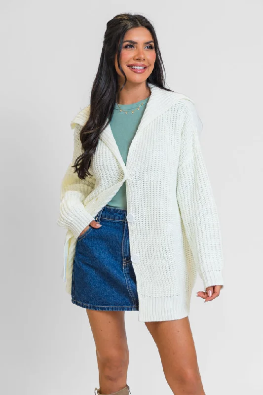 boyfriend style women cardigan for a relaxed fitAll In Theory Cream Oversized Cardigan