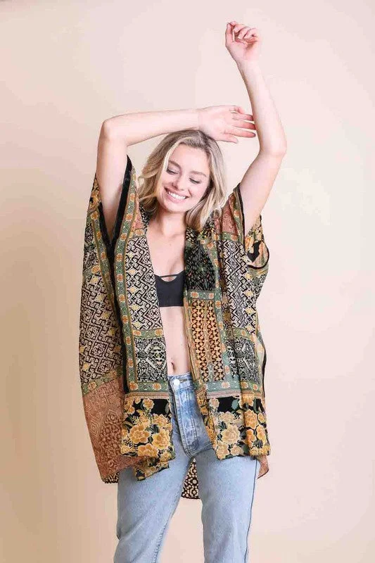 sequin embellished women cardigan for special occasionssequin embellished women cardigan for special occasionsAurelia Burnout Kimono