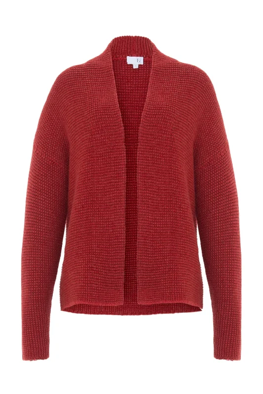 long length women cardigan with side slitslong length women cardigan with side slitsCASHMERE LINKS STITCH CARDIGAN