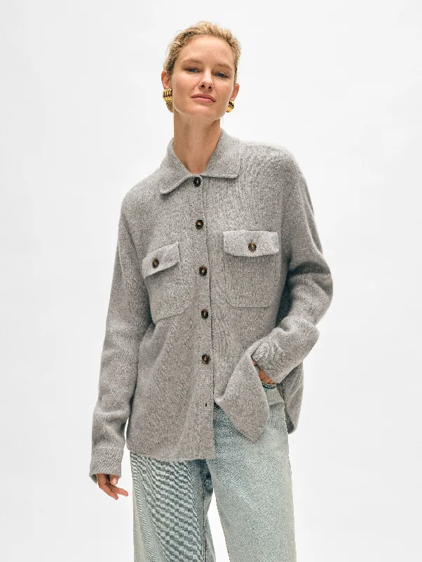 cable knit women cardigan with intricate patternsCashmere Luxe Button Down Shacket