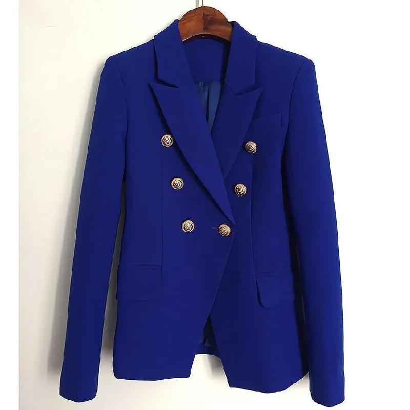 Double - Breasted Women's Polyester Blazers in Bright Colors for a Fun StyleBaroque Blazer Women - Casual - Plain-Solid