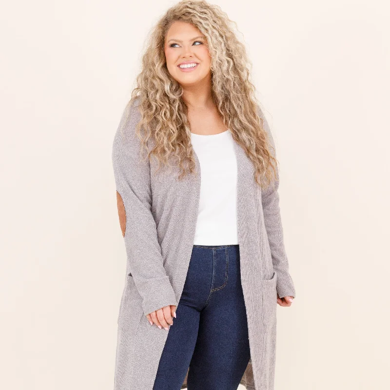 floral print women cardigan for a feminine touchCuddle Weather Cardigan, Grey