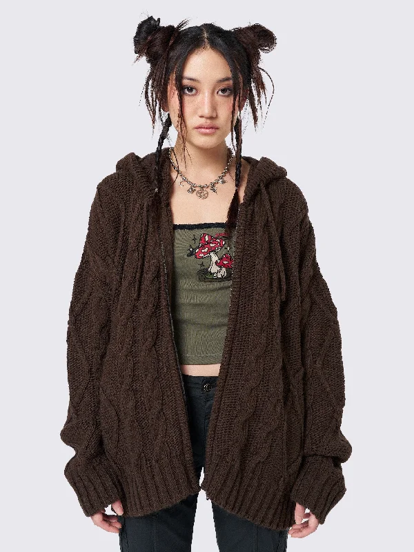 cashmere blend women cardigan for a luxurious feelcashmere blend women cardigan for a luxurious feelEli Brown Zip Up Cable Knit Cardigan