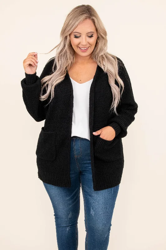 color block women cardigan with bold huescolor block women cardigan with bold huesFinding What's A Matter Cardigan, Black