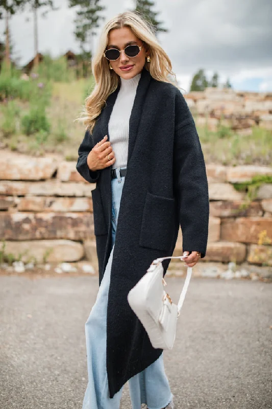 sequin embellished women cardigan for special occasionssequin embellished women cardigan for special occasionsGo Where You Choose Black Long Cardigan