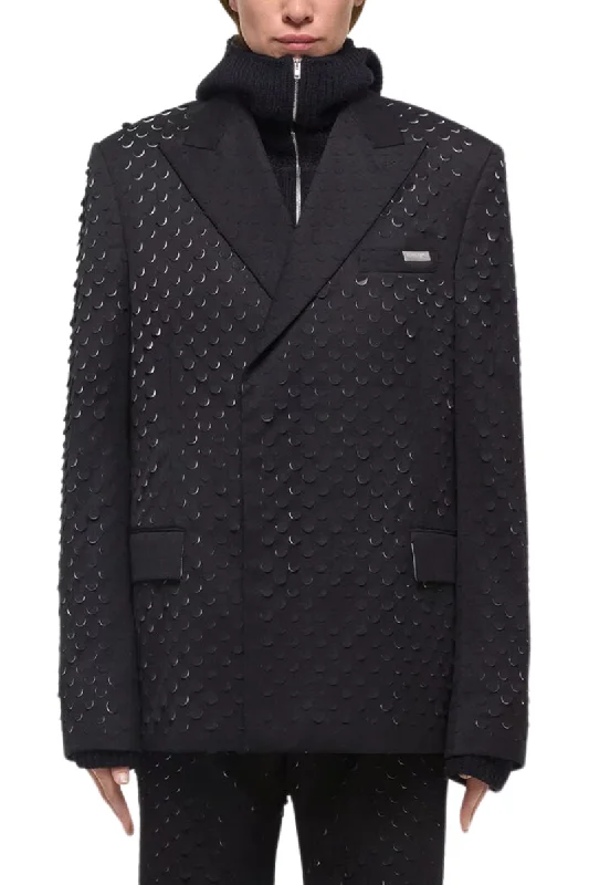 Women's Longline Linen Blazers in Pastel Colors for Summer EventsHole-Punched Car Blazer