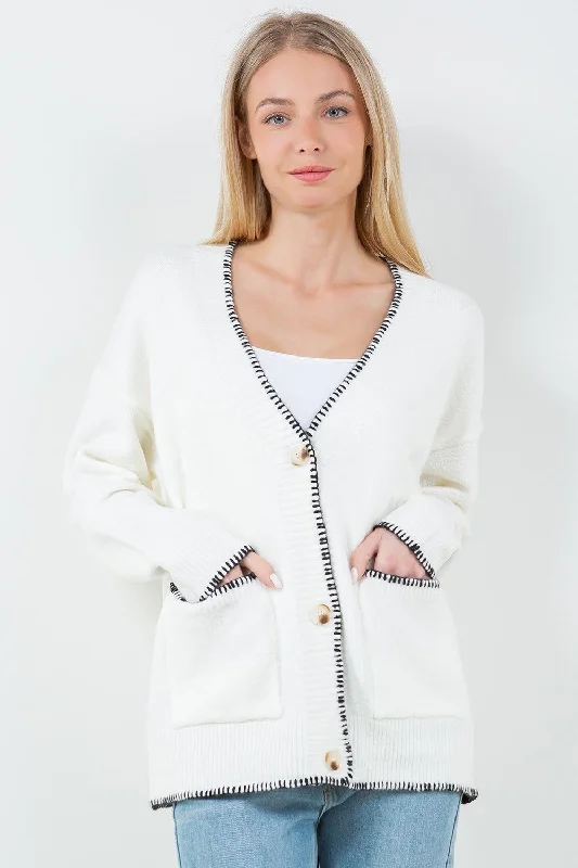 cashmere blend women cardigan for a luxurious feelClassic Charm Stitch Cardigan