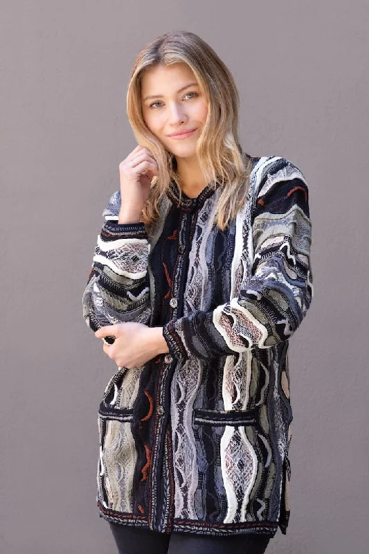 cable knit women cardigan with intricate patternscable knit women cardigan with intricate patternsLady's Cardigan Seascape