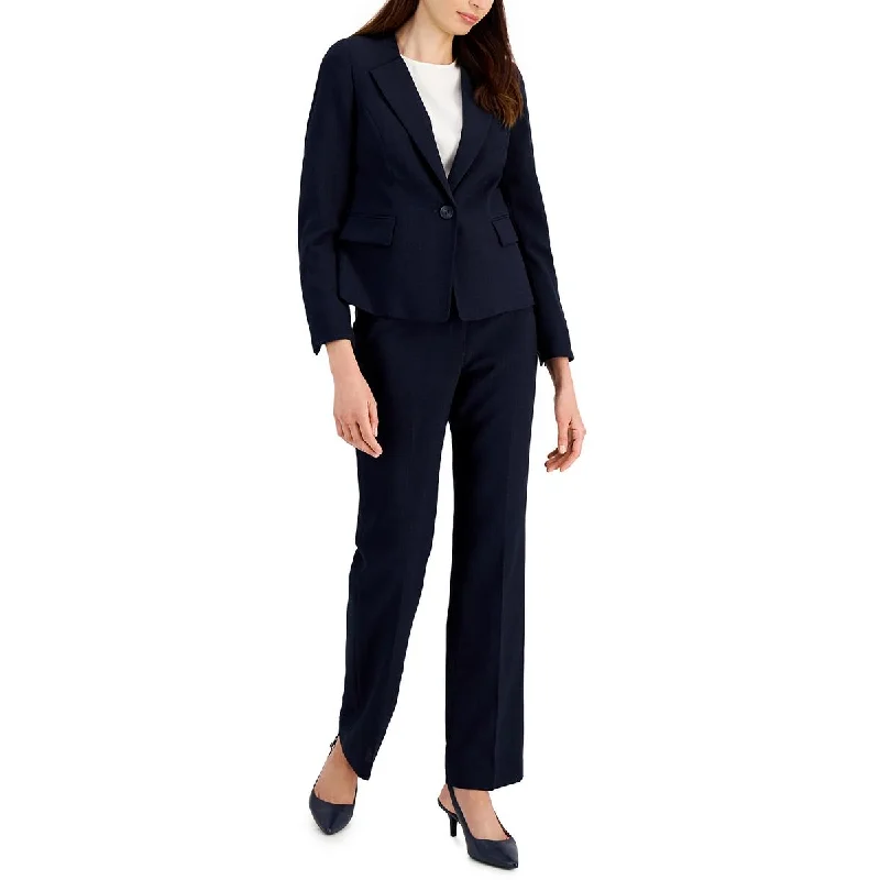 Oversized Women's Checkered Blazers in Black and White for a Trendy StyleLe Suit Womens Office Business One-Button Blazer
