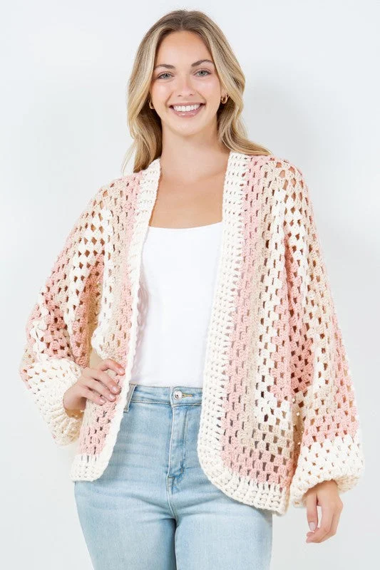 v neck women cardigan to elongate the necklineSweet Peony Knitted Cardigan