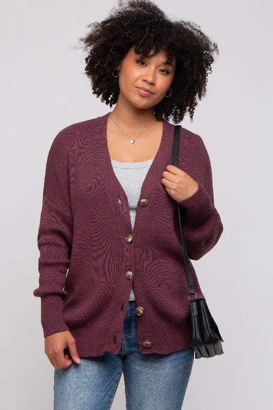 button down women cardigan with vintage buttonsbutton down women cardigan with vintage buttonsPlum Basic Ribbed Cardigan Sweater