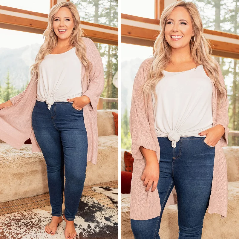 oversized women cardigan for a trendy and cozy lookRefreshing Feelings Cardigan, Mauve