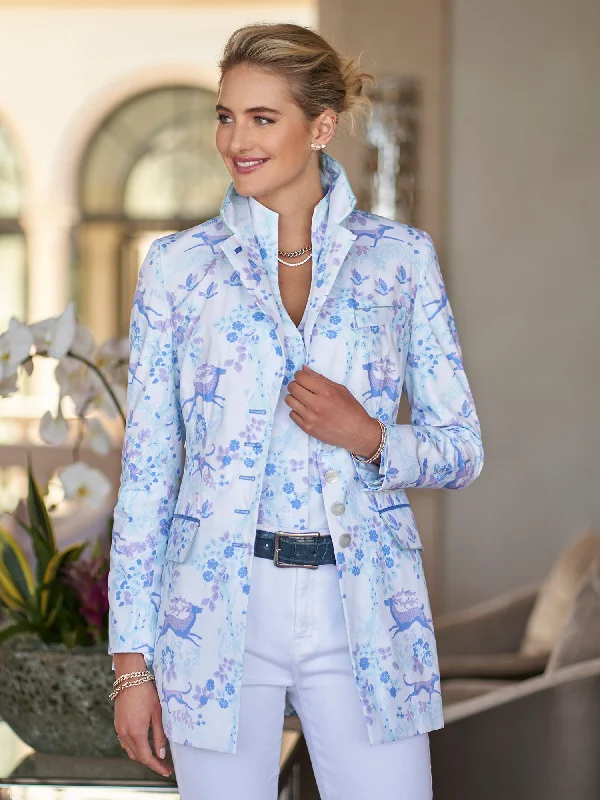 Women's Longline Linen Blazers in Pastel Colors for Summer EventsVienna Stag Jacket