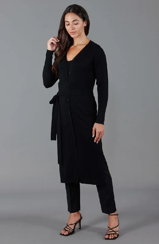 button down women cardigan with vintage buttonsWomens Pure Extrafine Merino Long Cardigan Dress