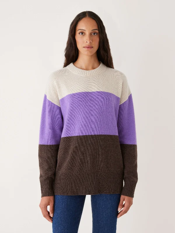 Tie - Dye Women T Shirt with a Bohemian VibeThe Comfort Colour Block Sweater in Ultraviolet