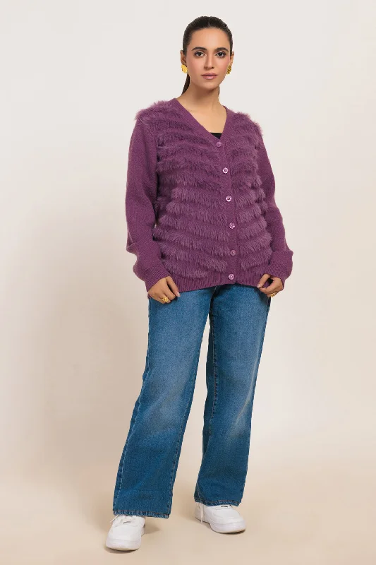 v neck women cardigan to elongate the necklinev neck women cardigan to elongate the necklineMAUVE V-NECK FULL SLEEVES CARDIGAN SWEATER (24X-019-66)
