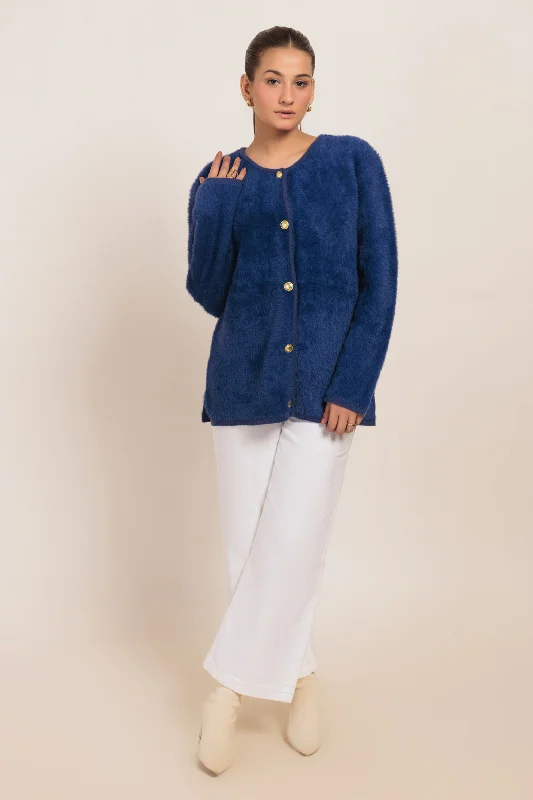 lightweight women cardigan for spring and falllightweight women cardigan for spring and fallNAVY ROUND NECK FULL SLEEVES CARDIGAN SWEATER (24X-022-66)