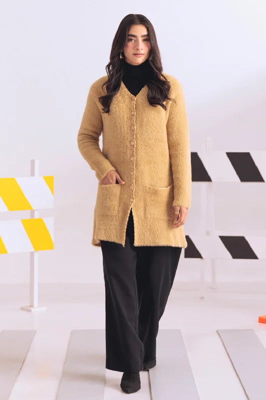 cropped women cardigan to pair with high - waisted jeanscropped women cardigan to pair with high - waisted jeansBEIGE V-NECK FULL SLEEVES CARDIGAN SWEATER (24X-074-66)