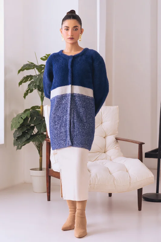 cashmere blend women cardigan for a luxurious feelcashmere blend women cardigan for a luxurious feelBLUE ROUND NECK FULL SLEEVES CARDIGAN SWEATER (24X-077-66)