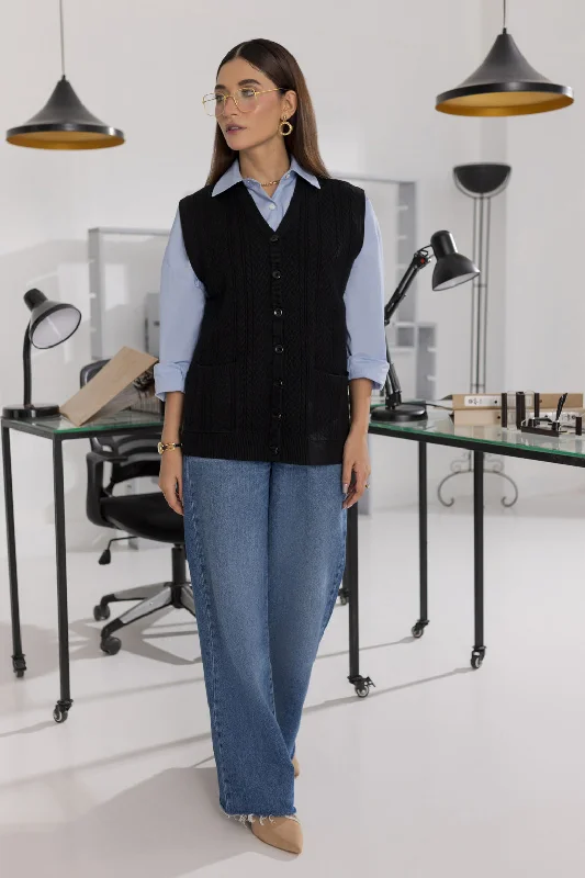 plus size women cardigan for comfortable layeringplus size women cardigan for comfortable layeringBLACK-SANDO V-NECK-CARDIGAN SWEATER (24X-170-66)