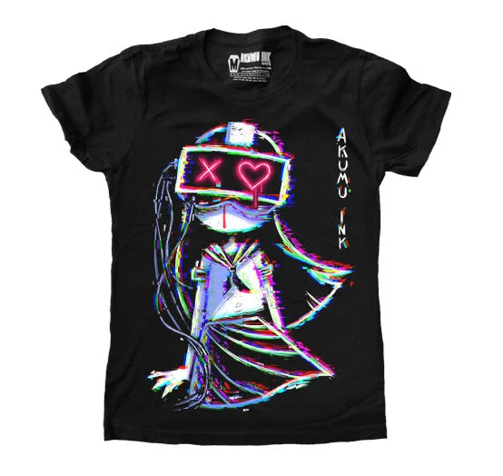 Ringer T Shirt Women with Retro - Inspired StripesGlitched v3.0 Women Tshirt