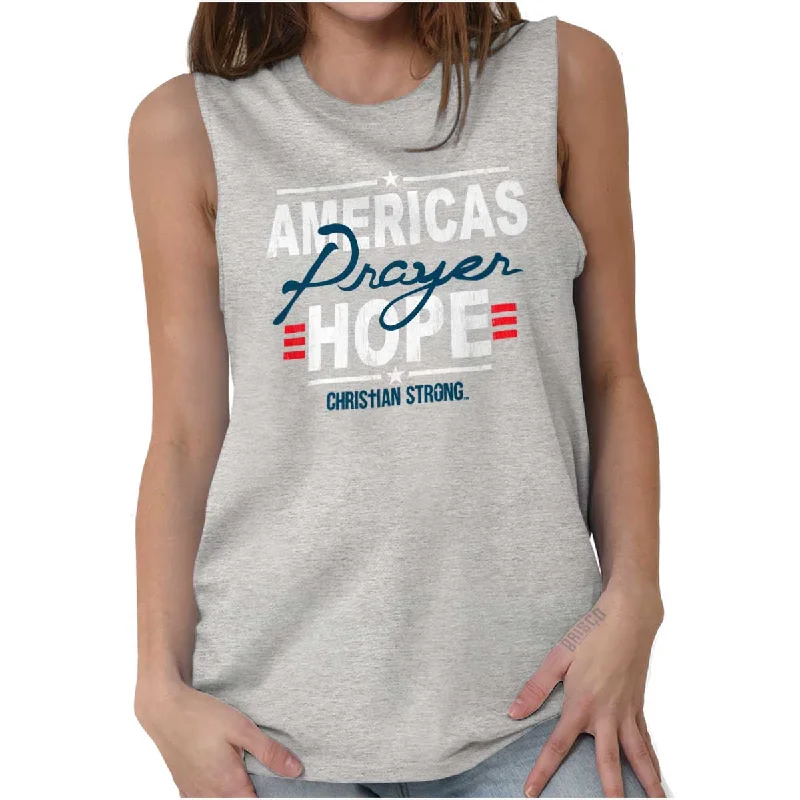 Puff Sleeve Women T Shirt for a Fashion - Forward LookAmerica's hope Sleeveless T-Shirt